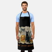 Happy "Spooky" Halloween Pumpkin Ghost Black Cat Schort (Gedragen)