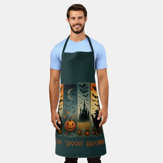 Happy "Spooky" Halloween Pumpkin Scarecrow Bat Schort (Gedragen)