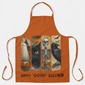 Happy "Spooky" Halloween Pumpkin Skeleton Crow Schort (Voorkant)