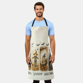 Happy "Spooky" Halloween Scarecrow Eekhoorn Huis Schort (Gedragen)