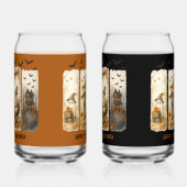 Happy Spooky Halloween Scenes Drinkware Set Blikvorm Glas (Rechts)