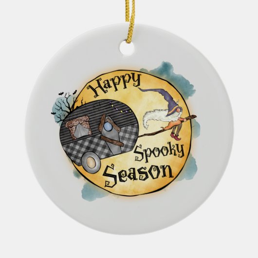 Happy Spooky Season | Halloween Camping Keramisch Ornament (Voorkant)