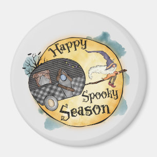 Happy Spooky Season Halloween Camping Magneet