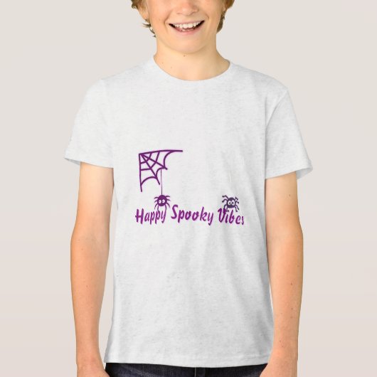 🕸️ Happy Spooky Spider Tri-Blend Shirt (Voorkant)