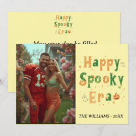 Happy Spooky tijdperk kaart, familie foto hallowee