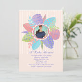 Happy Spring Baby shower Fotouitnodiging Kaart (Staand voorkant)