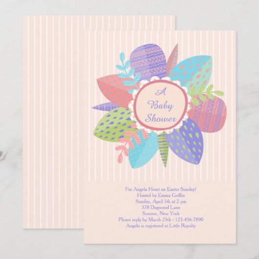 Happy Spring Baby shower Uitnodiging (Voorkant / Achterkant)