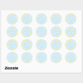Happy Spring bleek blauw daisies lijst douanemanus Ronde Sticker (Vel)