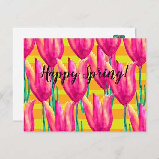 Happy Spring Briefkaart (Voorkant / Achterkant)