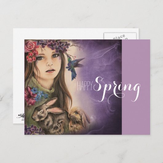 Happy Spring Briefkaart (Voorkant / Achterkant)