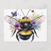 Happy Spring Bumble Bee and Butterflies Briefkaart (Voorkant)