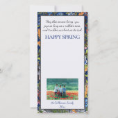 Happy Spring Bunny Rabbit Bird Floral Foto Pasen Feestdagenkaart (Achterkant)