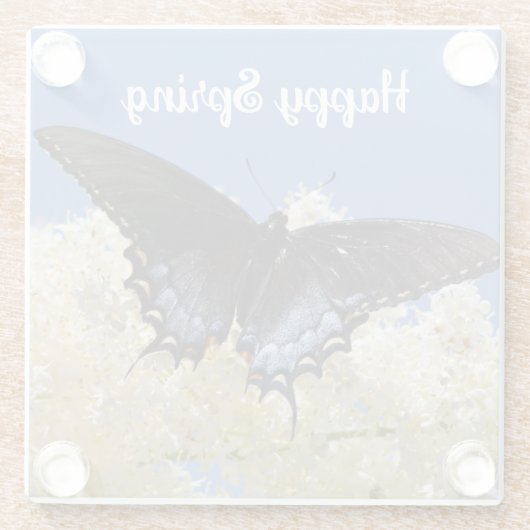 Happy Spring Butterfly Onderzetter (Achterkant)