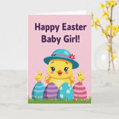 Happy Spring Chick Greeting Card Kaart (Gele Bloem)