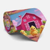 Happy Spring Chicks in Barnyard Stropdas (Opgerold)