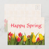 Happy Spring Colorful Tulips Briefkaart (Voorkant / Achterkant)