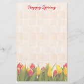 Happy Spring Colorful Tulips Briefpapier (Voorkant)