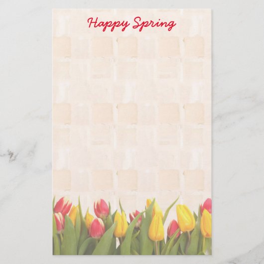 Happy Spring Colorful Tulips Briefpapier (Voorkant)