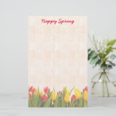 Happy Spring Colorful Tulips Briefpapier (Staand voorkant)