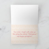 Happy Spring Colorful Tulips Kaart (Binnen)