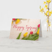 Happy Spring Colorful Tulips Kaart (Gele Bloem)