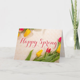 Happy Spring Colorful Tulips Kaart