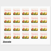 Happy Spring Colorful Tulips Vierkante Sticker (Vel)
