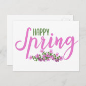 Happy Spring // Cute Spring Flowers Greeting Briefkaart (Voorkant / Achterkant)