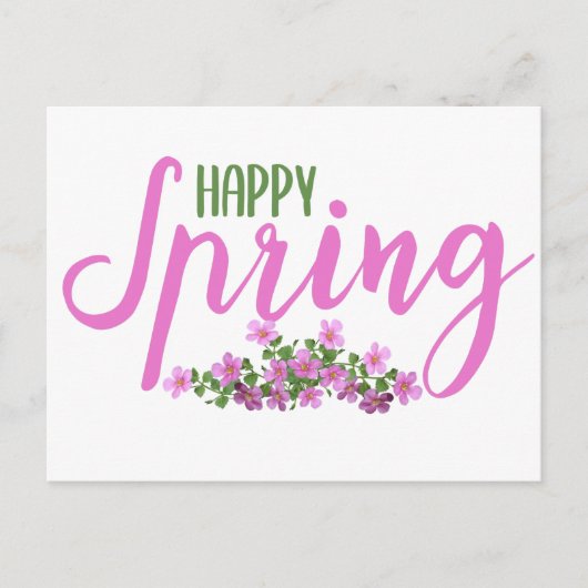 Happy Spring // Cute Spring Flowers Greeting Briefkaart (Voorkant)