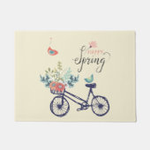 Happy spring-design: fiets, bloemen en vogels deurmat (Voorkant)