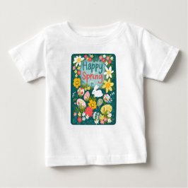 Happy Spring Easter eierjacht bloemenveld T-Shirt