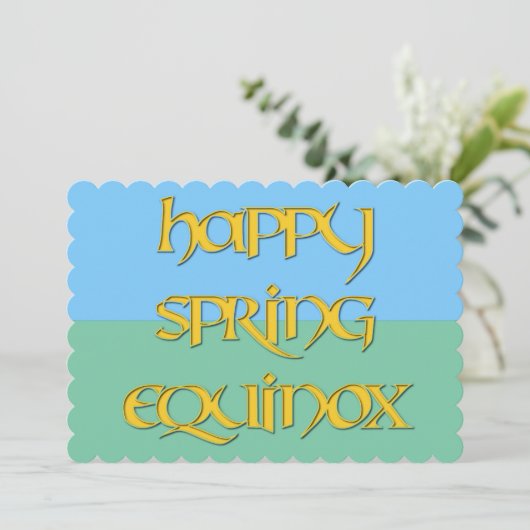 Happy Spring Equinox Uitnodiging aan een Pagan Geb (Staand voorkant)