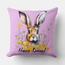 Happy Spring Floral Bunny met gele paardenbloemen
