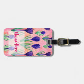 Happy Spring Floral Custom Bagagelabel (Voorkant horizontaal)