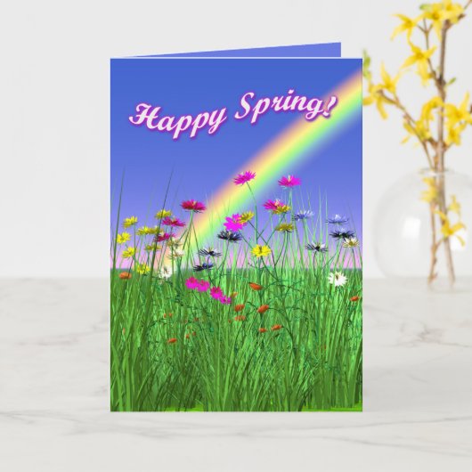 Happy Spring Flowers Kaart (Gele Bloem)