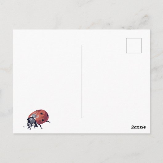 Happy Spring Flowers Ladybug Briefkaart (Achterkant)