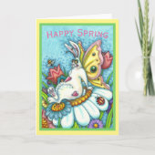 HAPPY SPRING FLUTTERBUN RABBIT, FUNNY BUNNY Blank Kaart (Voorkant)