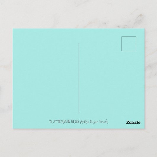 HAPPY SPRING FLUTTERBUN RABBIT, FUNNY BUNNY FAIRY BRIEFKAART (Achterkant)