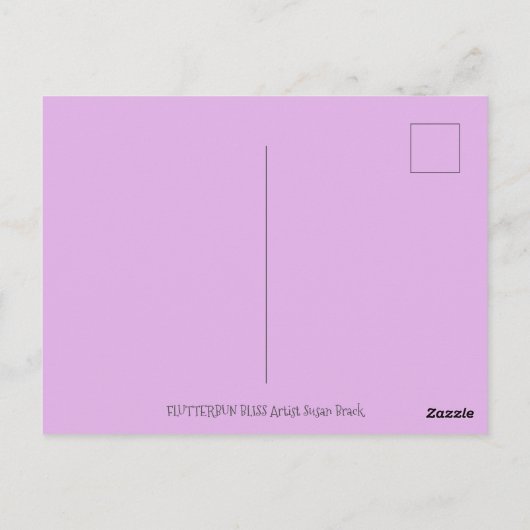 HAPPY SPRING FLUTTERBUN RABBIT, FUNNY BUNNY FAIRY BRIEFKAART (Achterkant)