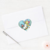 HAPPY SPRING FLUTTERBUN RABBIT, FUNNY BUNNY FAIRY HART STICKER (Envelop)