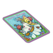 HAPPY SPRING FLUTTERBUN RABBIT, FUNNY BUNNY FAIRY MAGNEET (Rechterzijde)