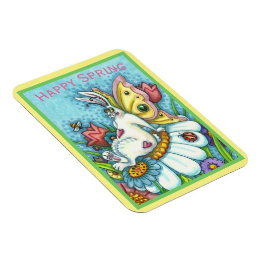 HAPPY SPRING FLUTTERBUN RABBIT, FUNNY BUNNY FAIRY MAGNEET (Rechterzijde)