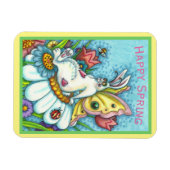 HAPPY SPRING FLUTTERBUN RABBIT, FUNNY BUNNY FAIRY MAGNEET (Horizontaal)