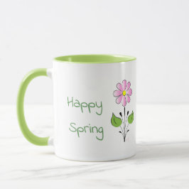 Happy Spring Green-type met roze ventilator Mok