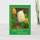Happy Spring; HappyPasen! SPRINGTULIPS Feestdagen Kaart (Voorkant)