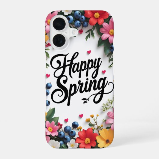 Happy Spring iPhone 16 Hoesje (Achterkant)