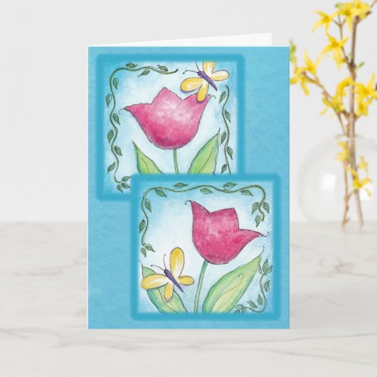 Happy Spring Kaart (Gele Bloem)