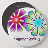 Happy Spring-knop Ronde Button 6,0 Cm (Voorkant /achterkant)