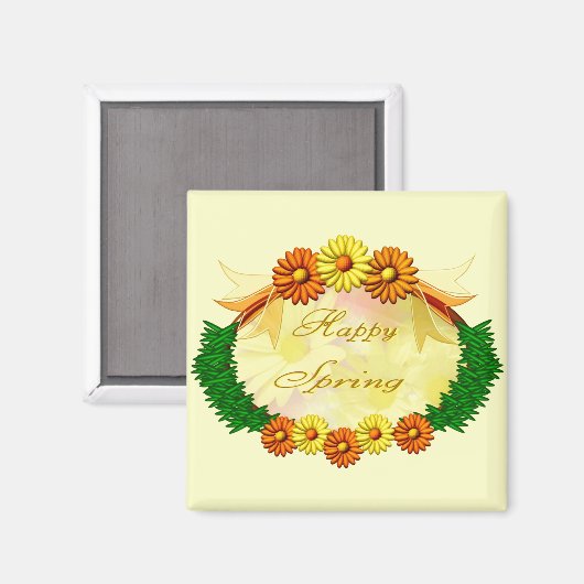 Happy Spring Magneet (Voorkant / Achterkant)