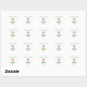Happy Spring met Pink Flower Schattige Hart Sticker (Vel)